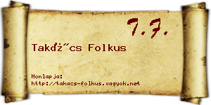 Takács Folkus névjegykártya