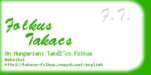 folkus takacs business card